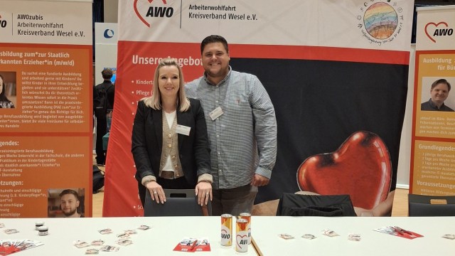 AWO-Recruiting Team beim Ausbildungsmarkt in Wesel - Am Donnerstag, den 25. September 2025, ist unser Recruiting Team von 9:00 bis 14:00 Uhr in der Gesamtschule am Lauerhaas in Wesel beim Ausbildungsmarkt vertreten.