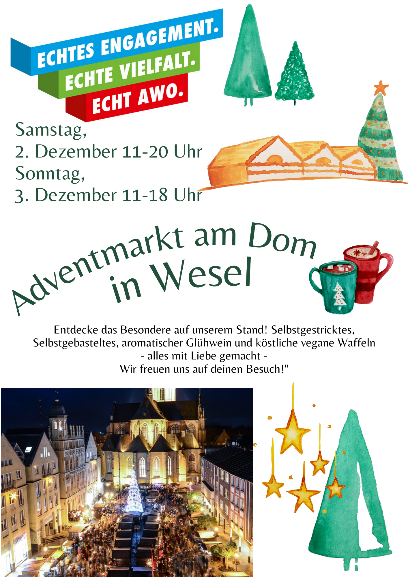 Es weihnachtet - AWO auf dem Adventmarkt am Dom in Wesel