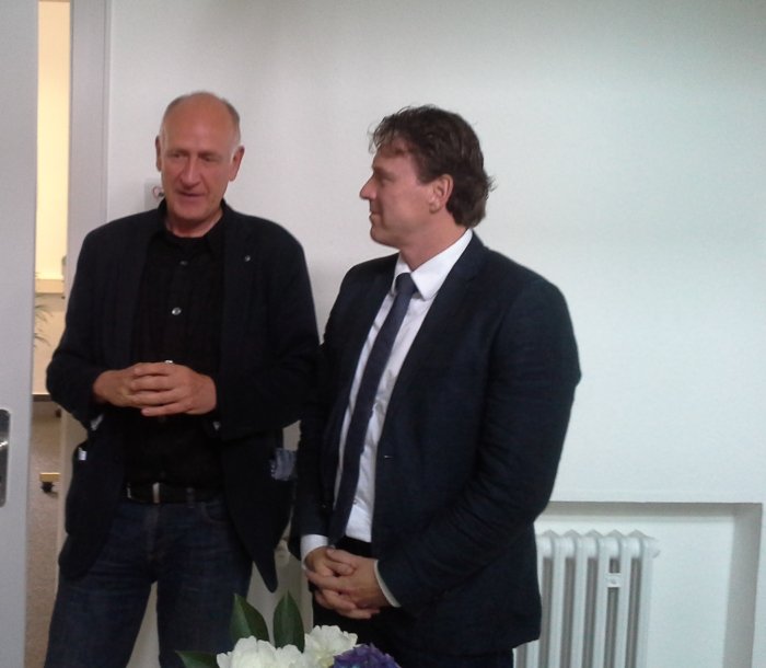 AWO Geschäftsführer Bernhard Scheid im Gespräch mit dem Bürgermeister